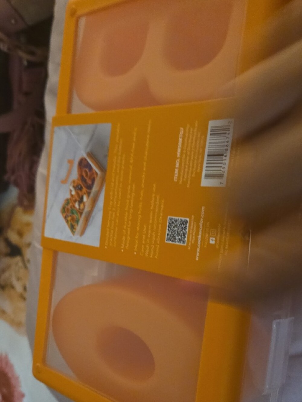CWC Orange Portable Snack Box -BOO  3-Compartment  Organizer - Picture 4 of 5